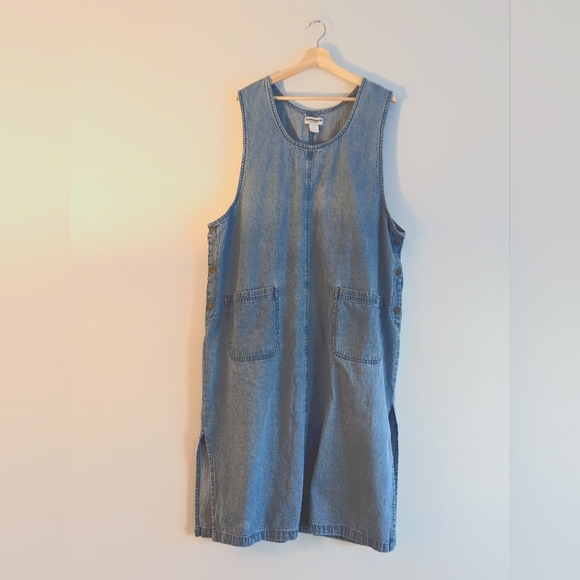 Plus size (2X) 90's Y2K, Vintage, Serengeti Jean Dress, pockets, 100% Cotton - Picture 5 of 8
